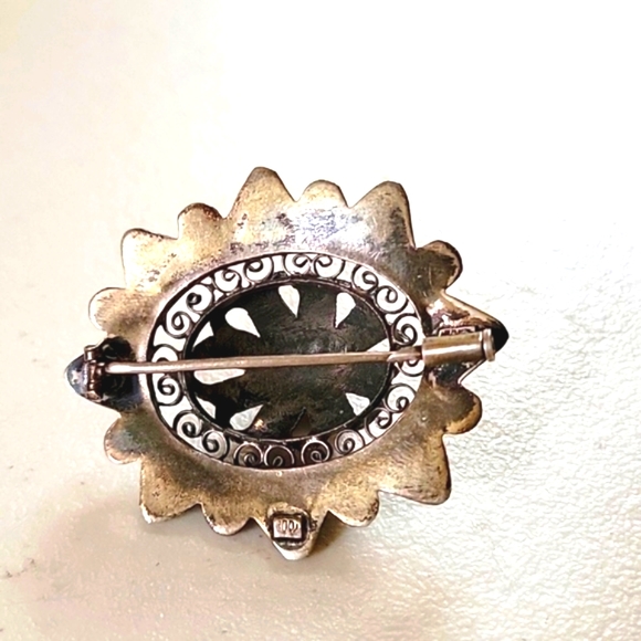 Antique Sterling 800 European Brooch - Picture 2 of 4